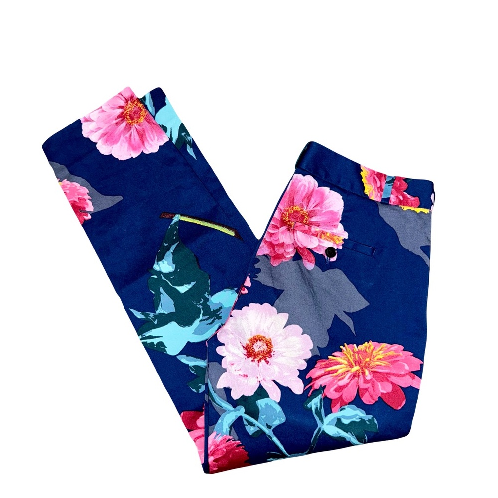 NWOT BANANA REPUBLIC BLUE AND PINK FLORAL TROUSERS // SIZE 0 🌸